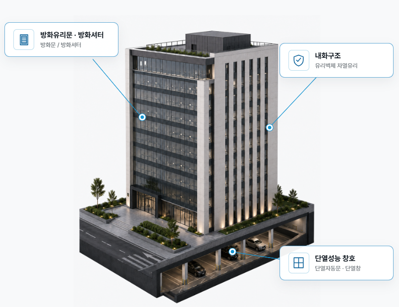신우금속 건축 솔루션 적용 건물